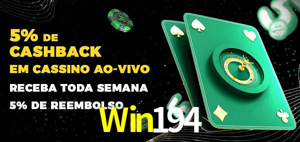 Promoções do cassino ao Vivo Win194